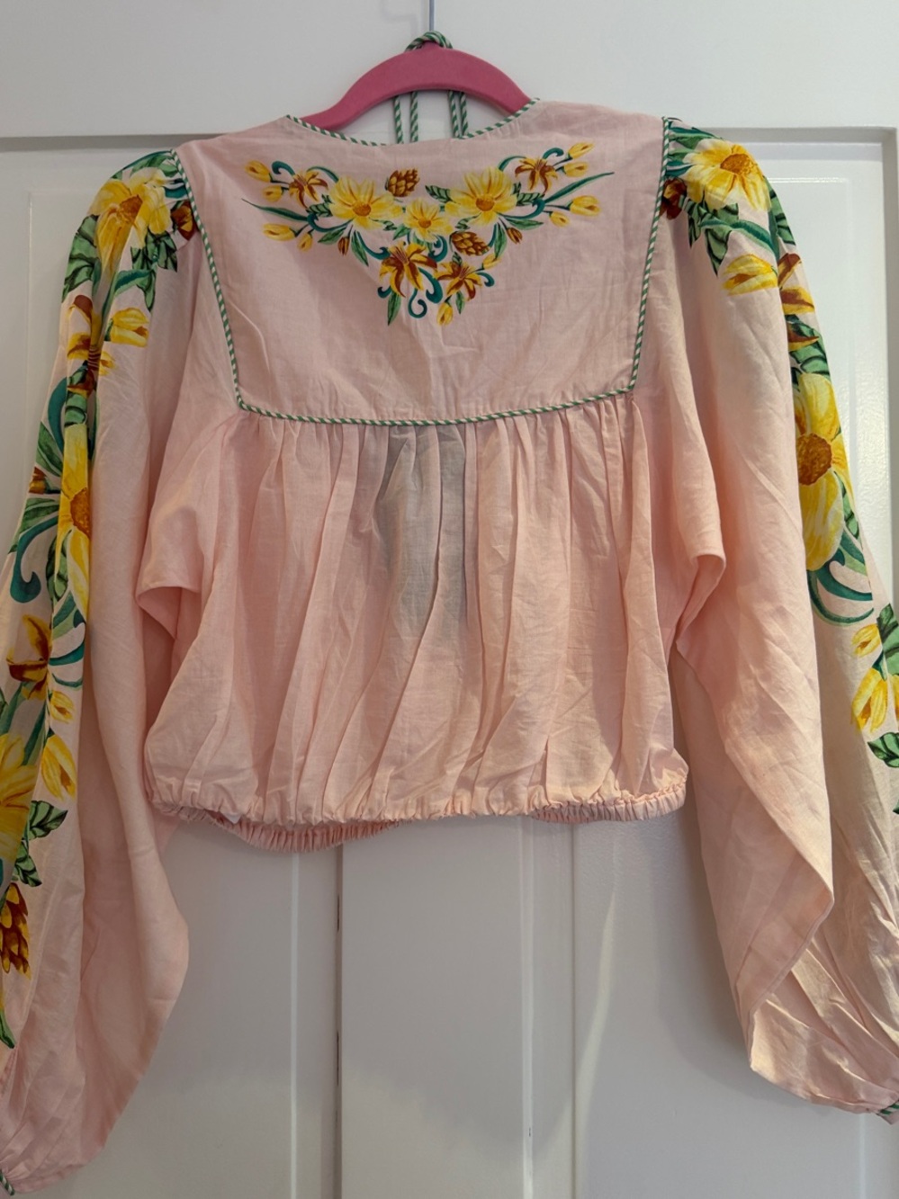 NWT FARM Rio Pink Floral Peasant Blouse - Picture 4 of 4